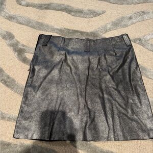 Jennifer Tattanelli gunmetal metallic leather skirt
